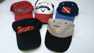 ※ ゴルフ キャップ 帽子 SRIXON、TaylorMade、など5個セット