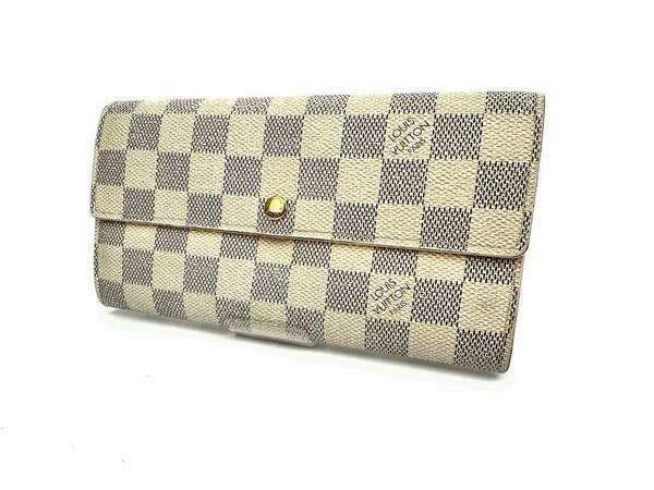 LVルイヴィトン*二つ折り長財布ダミエアズールポルトフォイユ サラ*N61735ロングウォレットLouis Vuitton*アイボリー男女兼用