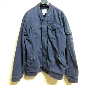 C6 OLD NAVY オールドネイビー 紺色 2XL 中綿 ミリタリー ジャケット フライト MA-1 ワーク ビッグサイズ ビンテージ アメリカ 古着 メンズ