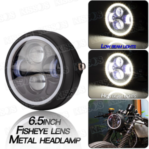 ヘッドライト バイク オートバイ ミニタイプ LED プロジェクター エンジェルリング ハーレー 汎用の画像7