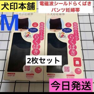 犬印本舗　電磁波シールドらくばきパンツ妊婦帯　新品　　Mサイズ　ブラック　2枚　 黒　犬印妊婦帯 犬印　腹帯　妊婦帯