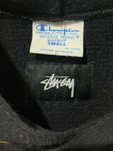 stussyステューシー×チャンピオン黒リバースパーカーSビンテージ_画像6