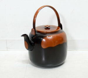 ▲(R602-B220)美品 茶道具 腰黒 水注 やかん 煎茶 腰黒薬缶 銅製 