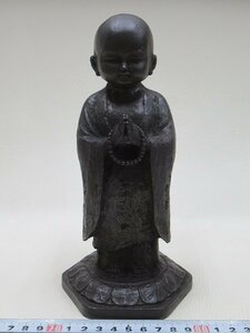 D0473 友沢正彦 「祈り」 ブロンズ 地蔵菩薩像 仏像 彫刻 置物 1.436kg