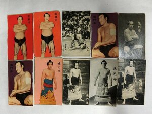 A2136 昭和30年代 大相撲力士カード 鳴門海他 10枚 当時物