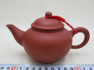 D734 朱泥 茶壺 茶壷 後手式 急須 中国茶器