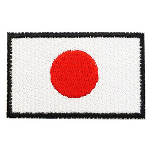 【刺繍パッチ】NIPPON　日本　日の丸　国旗　JAPAN　バイカー　ワッペン 黒縁