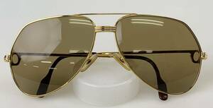 【1円出品】K2435 Cartier カルティエ トリニティ サングラス 62□14 140 ブラウン系 ゴールド系 眼鏡 メガネ アイウェア 保存袋