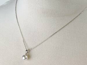 【1円出品】K2468 MIKIMOTO ミキモト K18WG 1Pパールネックレス 真珠 約8.3mm珠 総重量3.0g アクセサリー レディース ジュエリー