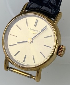 【1円出品】K2503 LONGINES ロンジン 手巻き アナログ 腕時計 19064835 ゴールドカラー ベルト破損有 レディース時計 現状稼働品