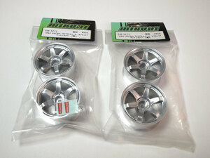 【M1248】MIKUNI DW-3272 VOLK RACING TE37SL ホイール オフセット7 マット シルバー 2個入 2セット 新品（ミクニ RC 希少 ラジコン N002）