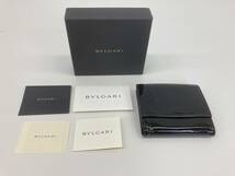 ★◆【USED】BVLGARI ソティリオ 二つ折り財布 エナメル ブラック ブルガリ 60サイズ_画像1