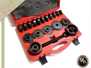 23pcs フロントホイール ハブベアリングツール セット FWD車 交換 工具セット 収納ケース付 油圧プレスなしで リムーバー