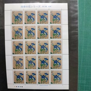 [ postage 120 jpy ~]X unused / special stamp / flowers of four seasons series no. 3 compilation [..] light ./41 jpy stamp seat / face value 820 jpy / Furusato Stamp / Showa era Heisei era 