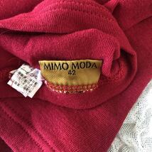 MIMO MODA ミモモーダ 綿100％　ボトルネック 長袖　薄地　カットソー　トップス　レッド　42 ★1000_画像2