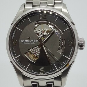 【良品】HAMILTONハミルトンNEWジャズマスターオープンハートH32705181箱保付きメンズ腕時計