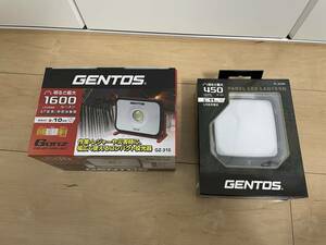 『GENTOS　ジェントス　パネルLEDランタン PL-200R 450ルーメン、Ganz(GZ-320) 1600ルーメン　2個セット　未使用品』