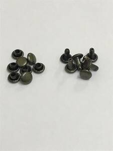 ●●両面小カシメ　頭6mm　足7.5mm　アンティークゴールド　100組