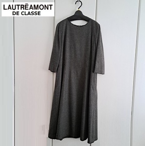 ロートレアモン デュクラス LAUTREAMONT DE CLASSE ７分袖ツィードワンピースsize４２