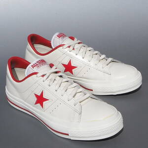 美品 US 8 / 26,5cm 日本製 限定 converse ワンスター J 白ｘ赤 レザー MADE IN JAPAN