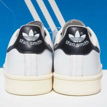 デッド！新品！US 8 / 26cm 限定 15年 adidas Originals STAN SMITH スタンスミス ガラスレザー 白 x 黒 天然皮革レザー　青ベロ_画像4