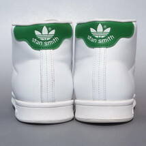 美品!! 26.5cm 限定 2016年 adidas スタンスミス MID 白ｘ緑 STANSMITH STAN SMITH MID 天然皮革 レザー_画像4