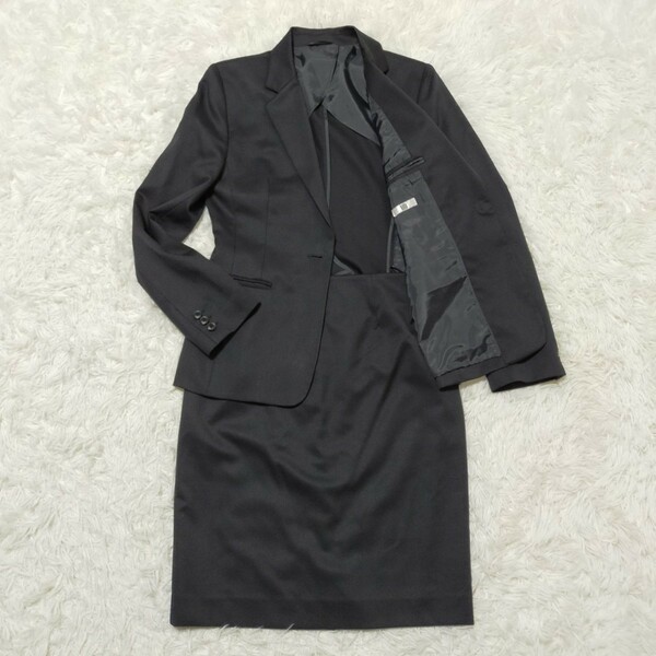 美品　SUIT SELECT　スーツセレクト　スカートスーツ　11号　Lサイズ　レディース　ブラック　シンプル　フォーマル　リクルート