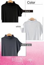 着痩せ効果抜群 レディース Tシャツ カットソー フレンチスリーブ オフネック トップス シャツ リゾート きれいめ オフィス_画像3