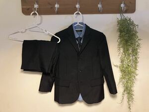 卒園式 入学式 男児 男の子 スーツ ストライプ ブラック 130