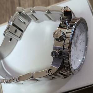 NIXON 51-30 CHRONO HIGHPOLISH/WHITE 動作異常無し 全て完備 ニクソン クロノ 白 腕時計 クロノグラフ 美品 送料無料 の画像4