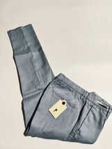 4433】新品4.4万【PAOLONI / パオローニ　44　春夏モデル　リネンパンツ　３者混ストレッチ素材　SLIM FIT　LEON掲載】ブルー_画像3