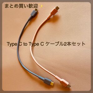 TYPE-C to Type-C ケーブル2本セット 充電ケーブル ピンク 紫