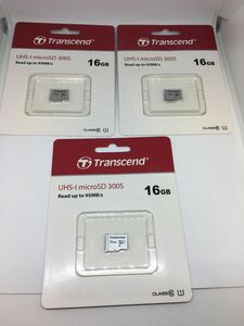 Transcend 300S microSDカード TS16GUSD300S (16GB) SDHC 未開封新品3枚セット