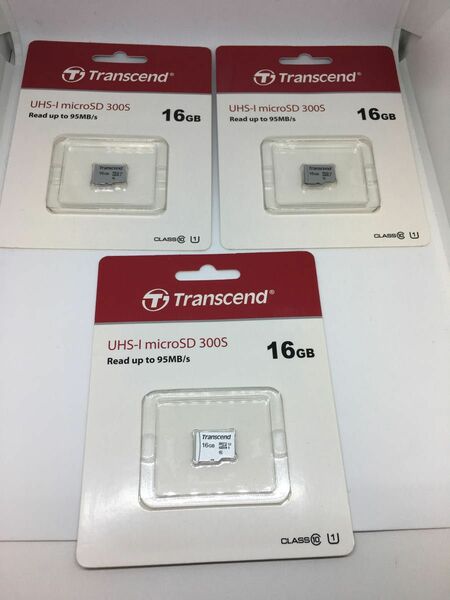 【近日終了】Transcend 300S microSDカード TS16GUSD300S (16GB) SDHC 未開封新品 3枚