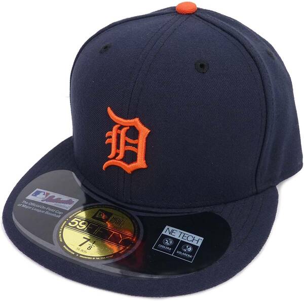 New Era ニューエラ MLB Detroit Tigers デトロイト タイガース ベースボールキャップ (ネイビー/オレンジロゴ) 7 1/2 59.6cm [並行輸入品]
