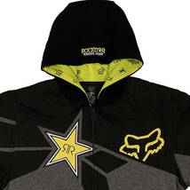 [並行輸入品] FOX Racing Rockstar Energy フォックス ロックスターエナジー スポンサード ジップアップパーカー (チャコール) (XL)_画像3