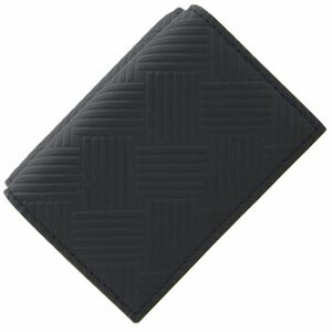 ボッテガヴェネタ 三つ折り財布 667036 V1PQ1 ブラック ポリウレタン 中古 コンパクトウォレット ミニサイフ メンズ