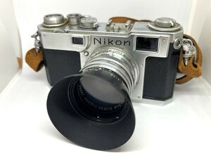Nikon ニコン NIPPON KOGAKU TOKYO 日本光学 東京 カメラ フィルムカメラ レンズ NIKKOR-S 1:1.4 f=5cm 純正レザーケース レンズフード付