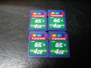  operation guarantee!Transcend SDHC 4GB Class ④ 4 pieces set 