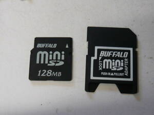 動作保証！BUFFALO miniSD 128MB SDカードアダプタ付