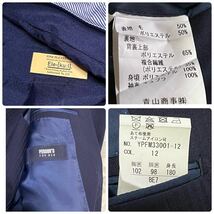 ★極美品★パーソンズ PERSON'S FOR MEN サイズ XL 52 LL 3ピース ネイビー ストライプ 上下 ウール スーツセットアップ _画像10