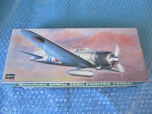 プラモデル ハセガワ Hasegawa 1/72 三菱 A6M2a 零式艦上戦闘機 11型 未組み立て 昔のプラモ