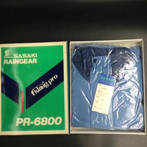 せ01 ②/新品 未使用 釣り フィッシング 釣具 レインウェアー 雨具 カッパ M PR-6800 ブルー SASAKI アウトドア 