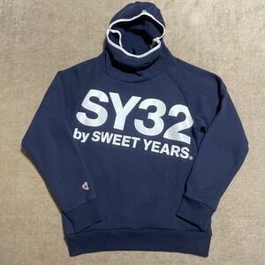 SY32bySWEETYEARS■ブランドロゴ！ハイネックプルオーバーパーカー　M〜 L相当　スウェット　フーディー　エスワイサーティトゥ