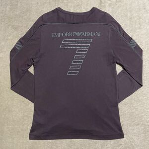 エンポリオアルマーニ ■ 良品！EA7ワッペン&7ロゴ長袖Tシャツ S〜Mサイズ相当　EMPORIO ARMANI ロンT