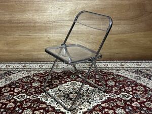 折り畳み椅子 パイプ椅子 クリア 透明 ヴィンテージ アンティーク イタリア クリア