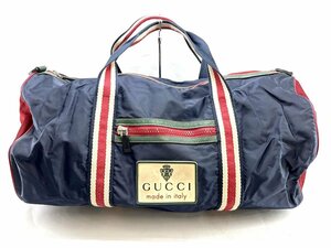 GUCCI グッチ ボストンバッグ 旅行カバン ナイロン レザー シェリー 189655[03-3231