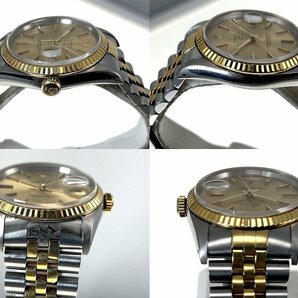 訳有 可動 ロレックス ROLEX 16233 Cal.3135 デイトジャスト コンビ SS/YG フラッシュフィット片方部分金剥がれ[03-3403の画像2