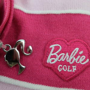 【送900円】 8089 最終 Barbie golf by PEARLY GATES バービー×パーリーゲイツ ニットパーカー ジップアップ ピンク縞 2の画像6