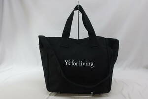 【送900円】　8176　Y's for living　ワイズフォーリビング　2wayバッグ　ショルダー/ハンド　黒×白　ロゴ入り